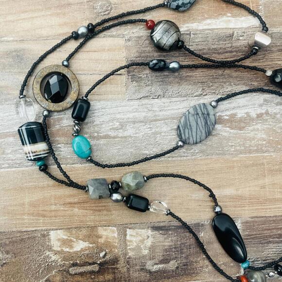 EUC Silpada Multi-Strand Natural Stone Beaded Necklace - Picture 2 of 4